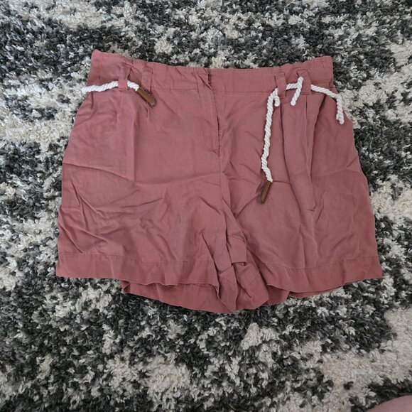 Addition Elle Plus Size 22 Rose Pink Drawstring Tapered Shorts Lounge Casual - Picture 3 of 3